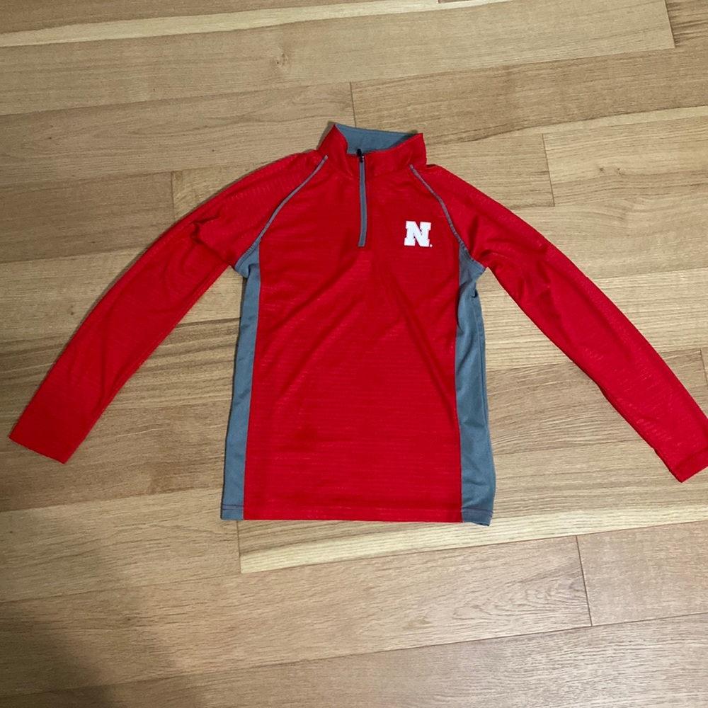 Nebraska colosseum quarter zip youth pullover.  Youth M (12-14).  Red.